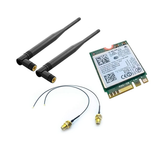 Intel Wireless AC 7265NGW M.2 with 2x 5dbi antennas and 2x pigtails